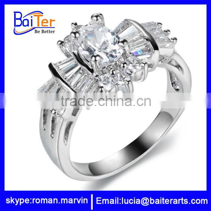 Custom wholesale women's 18K gold plated night club empire cool CZ copper rings for girls