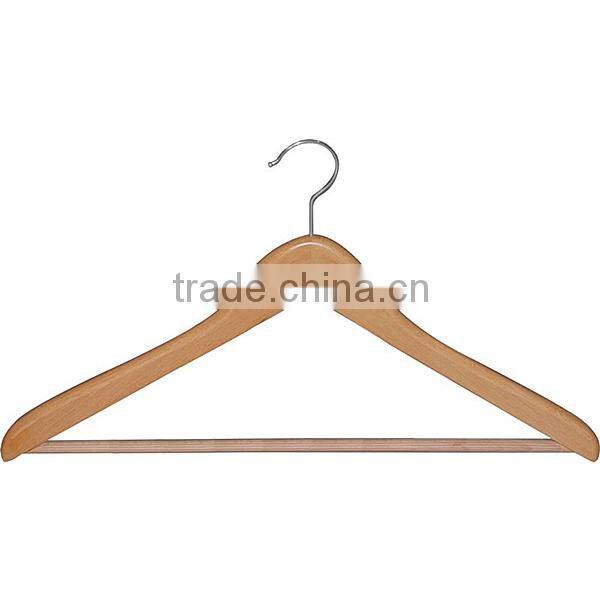 Professional standard wood clothes hanger with locking bar