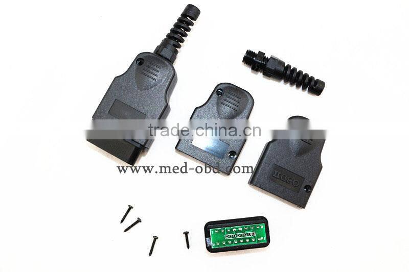 16Pin OBD2 Connector J1962m PCB Plug with Enclosure and Strain Relief