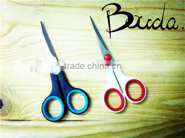 Soft handle hot sale office scissors with plastic and TPR handle BD-S1703