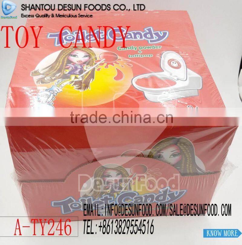 Novelty plastic toilet candy toy(powder candy+lollipop)