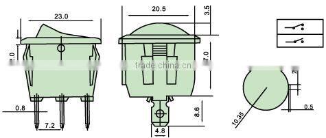 Red led kcd11 rocker switch