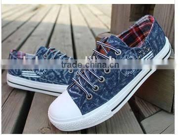Navy canvas sneakers lace up china wholesale for boys
