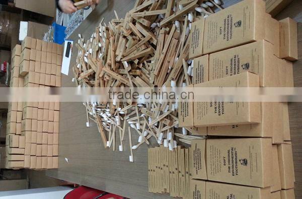 High quality hotel bamboo toothburshes with case