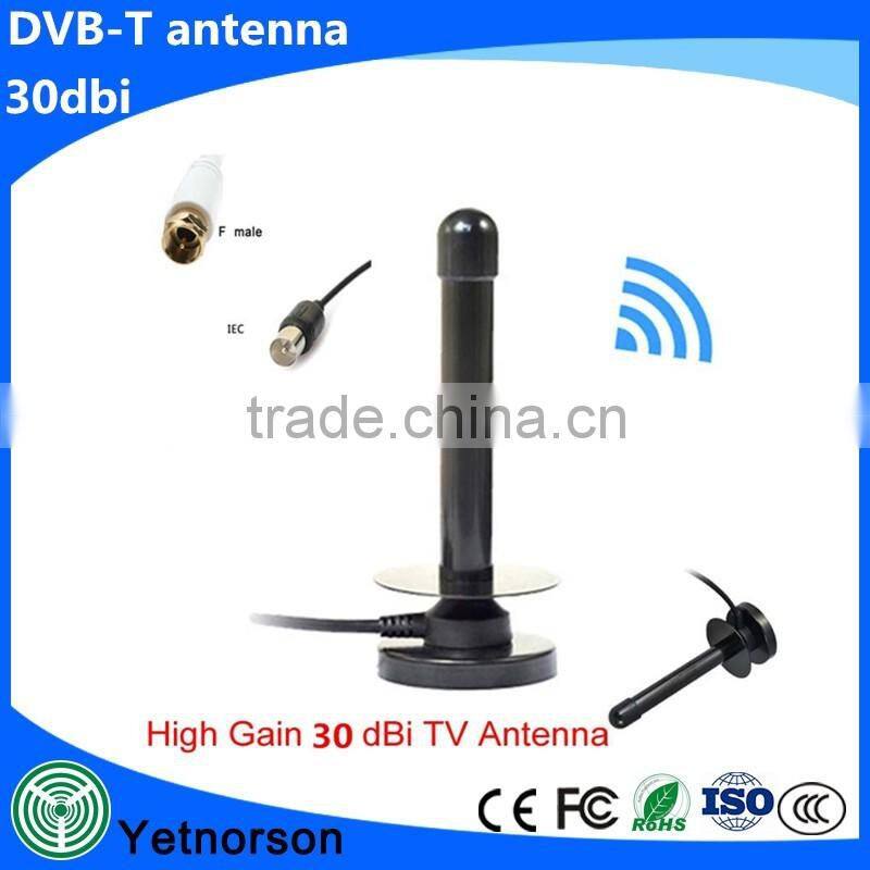 Customized new design 35dBi tv antenna active high gain digital tv antenna for tv box