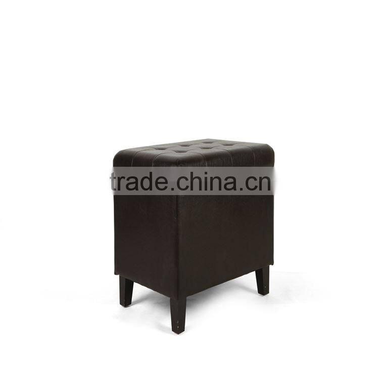 home furniture popular black storage leather ottoman storage stool