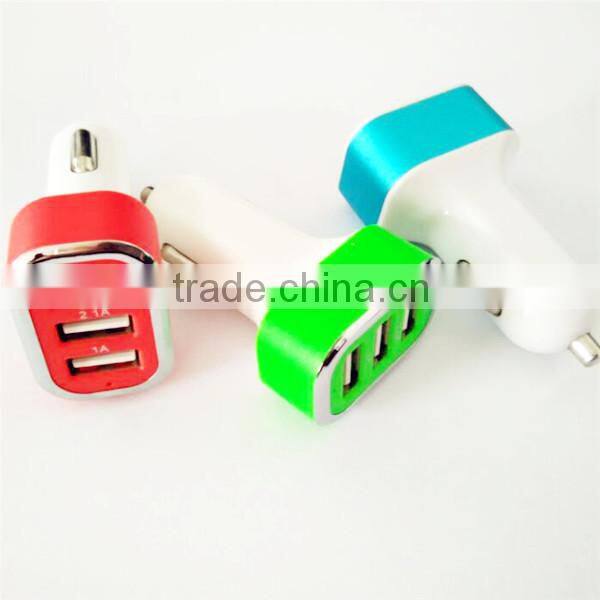5.1a portable usb car charger 3 usb ports car charger adapter for smartphone