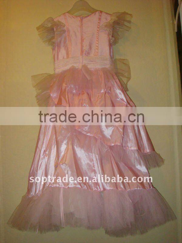 Hot sale pink children party flower girl dress