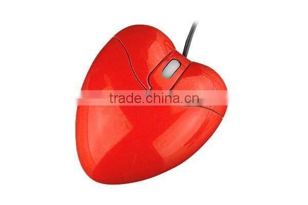 wired optical heart shaped mouse