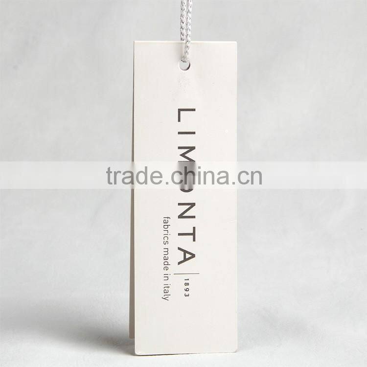 China Clothing Folded paper hang tag for men 's suit