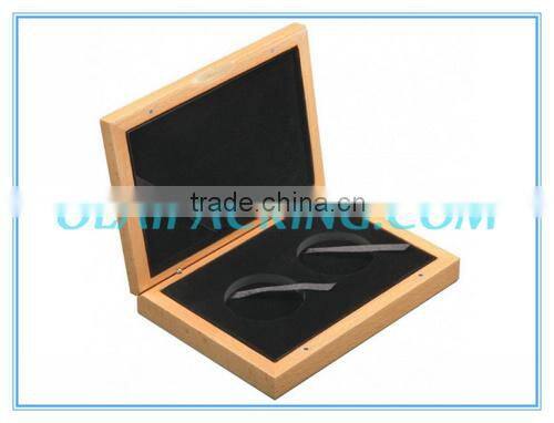 White wood euro coin key lock box and coin dispaly box