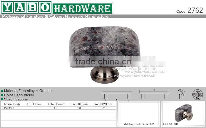 2015 New fashion factory price zinc alloy granite furniture knobs for kitchen cabinet