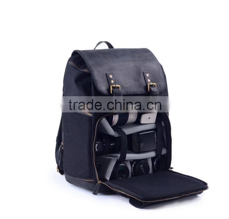 2016 waterproof PU backpack fashion multifunctional camera backpack