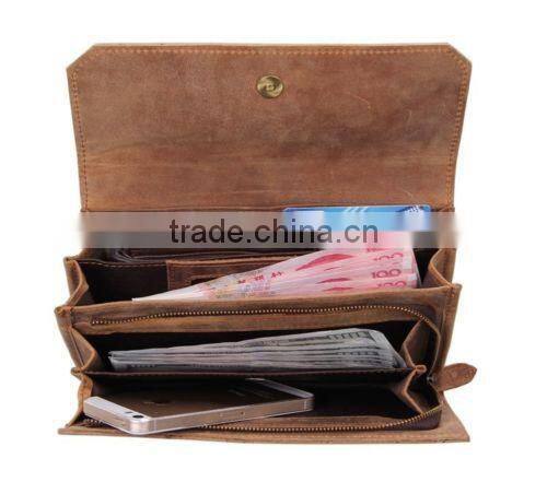 Hot sale fashion wallet vintage real leather wallet men's phone case wallet