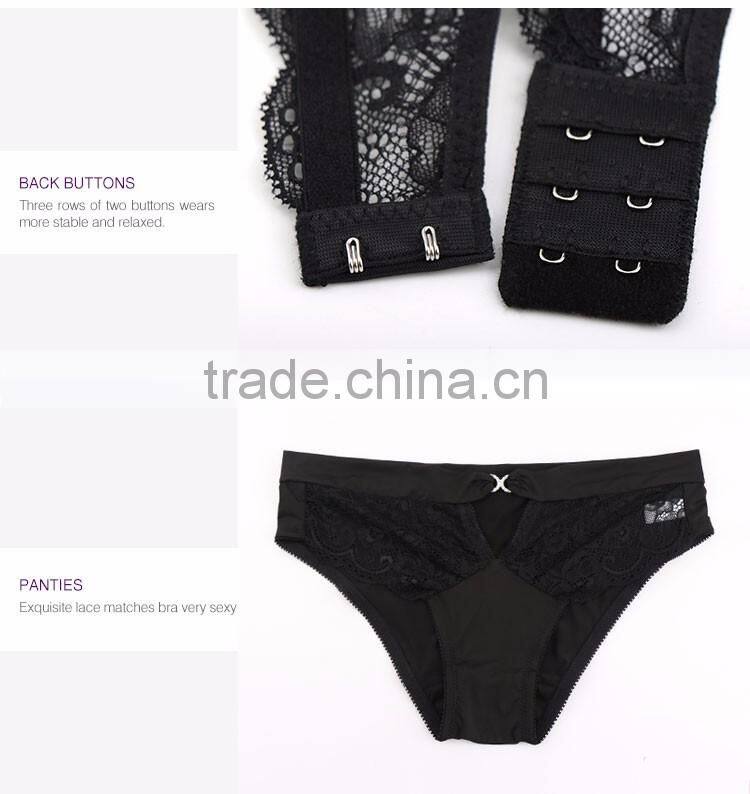 Direct Sale Breathable Push Up Large Size Sweet Girl Women Bra Set