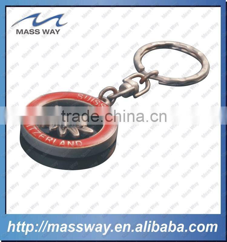 promotional high grade epoxy 3D metal golden custom keyring