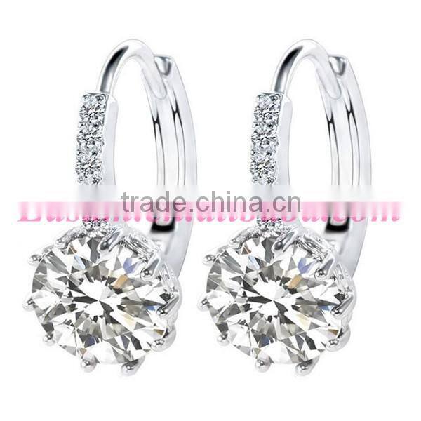 Fashion Blue Danube earring AAA zircon ear clip earring