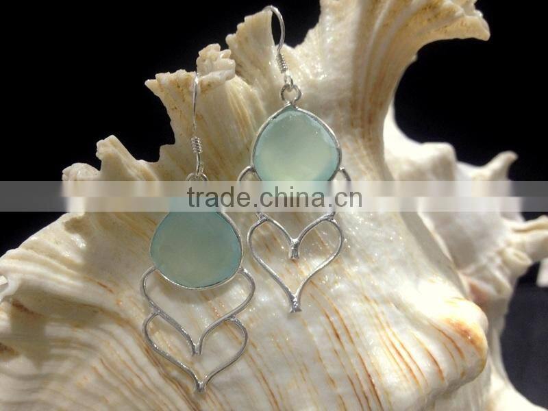 Green Onyx Pear Facet Earrings, 925 Solid Sterling Silver Earrings, Designer Natural Gemstone Bezel Earrings,