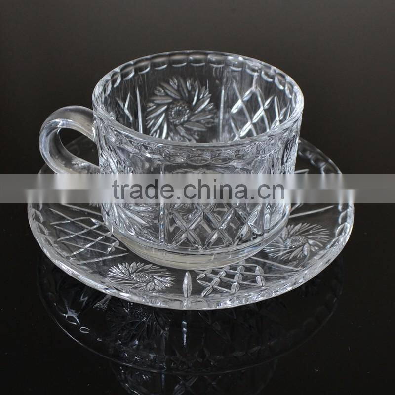 160ml Glass Coffee Cup with Saucer Turkish Tea Glass