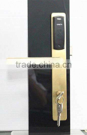 Europe standard stainless steel electronic locks for hotel using(software,encoder,card,power saver switch)