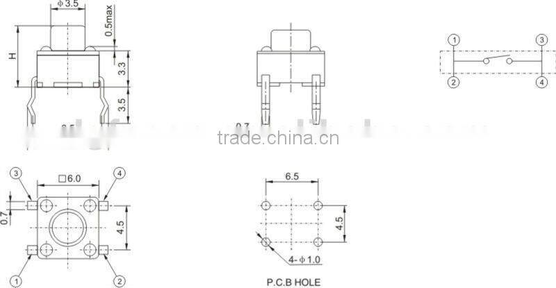 tact switch /push tact switch TS-1301