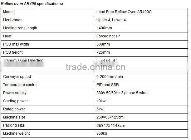 Reflow Oven AR400C/SMT Conveyor Reflow Oven/Convection Reflow Oven