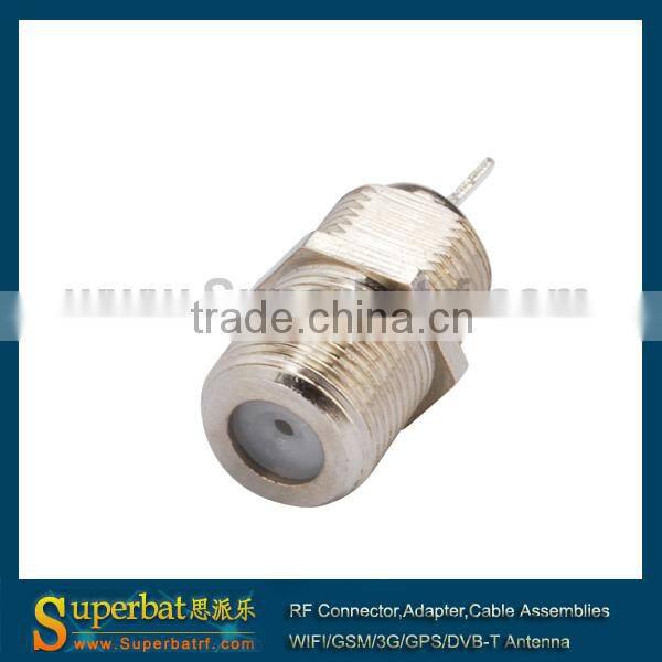 75 Ohm F type female connector panel mount Jack with solder cup