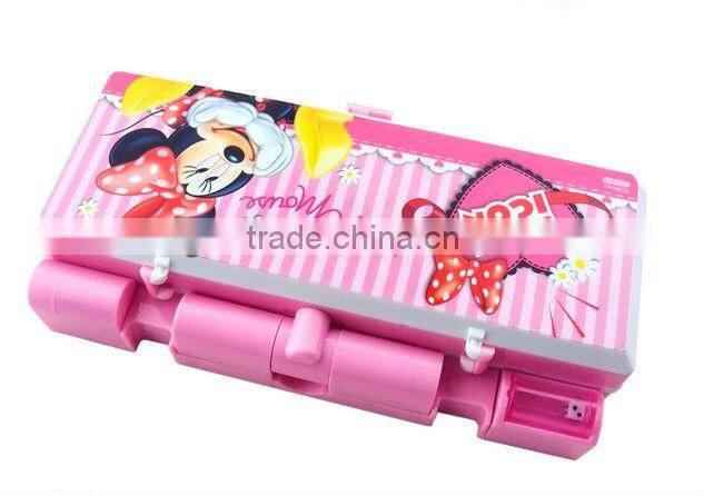 Pencil case with compartments/multi function pencil box/funny pencil caseHT8270