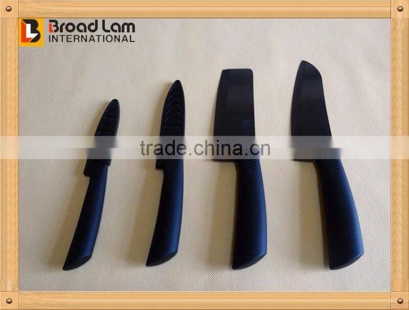 6" Jan-Chef Ceramic Knife Black Blade Ceramic Kitchen Knife, satin finish, black handle PVC box
