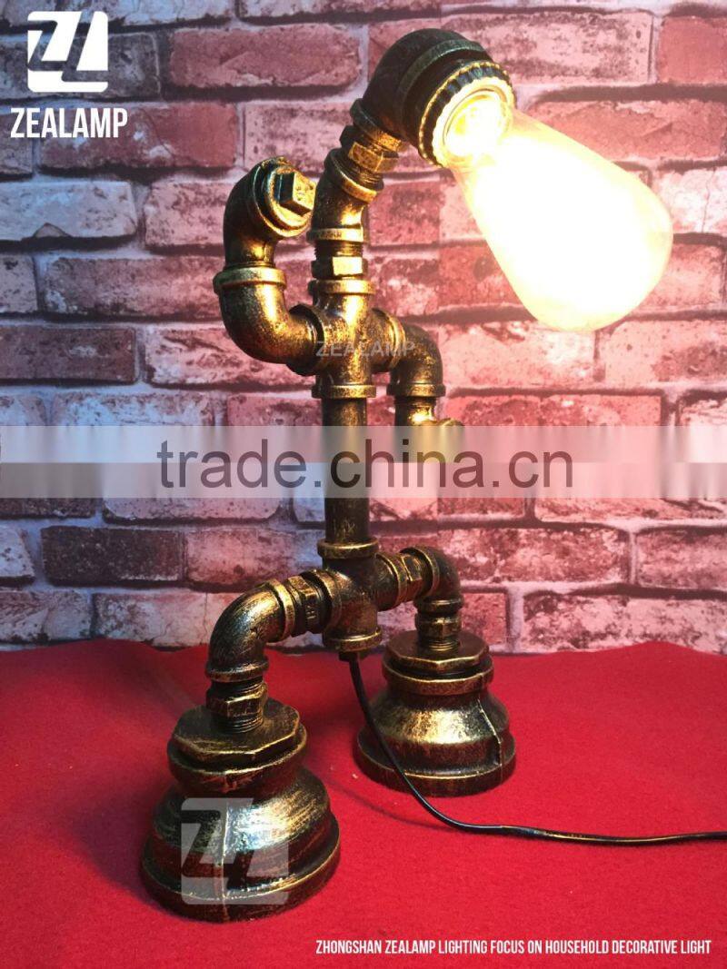 Industrial Style Pipe Lights Steampunk Pipe Table Lamp Edison Lamp Robot