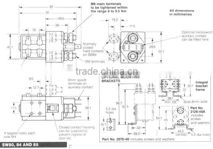 electric forklifts dc motor dc contactor single pole double throw