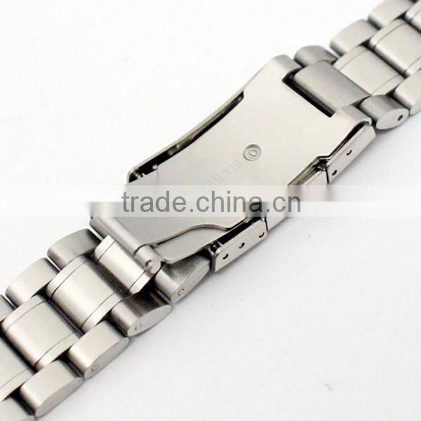 18mm 20mm 22mm 24mm butterfly buckle watch parts solid stainless steel band