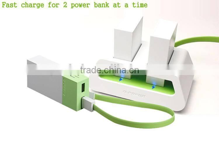 2015 power bank supplier/10000mah external battery powerbank/led light mobile charger