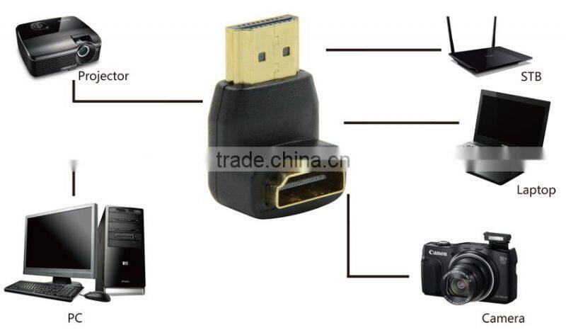 LM-HMF90 90 Degree HDMI1,4 Version HDMI Male to HDMI Female Adapter For LCD TV/Set-top Box/Camera