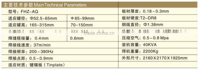 automatic welder machine for aerosol cans