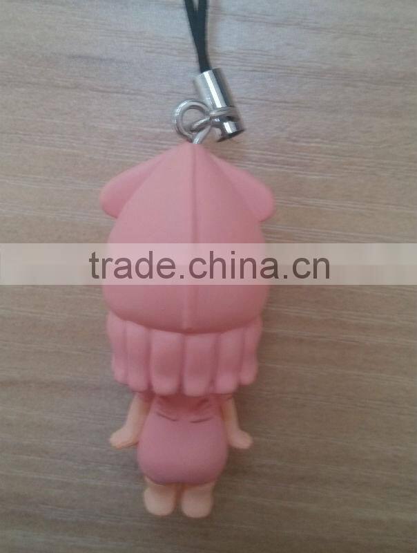 Custom PVC Plastic Toy With Mobile Phone Straps