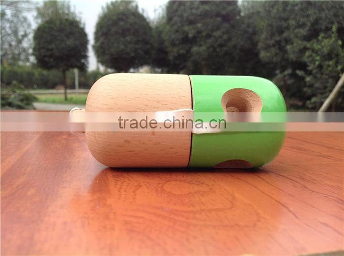 Memory green solid pill kendama,hot sell 5 holes capsule kendama