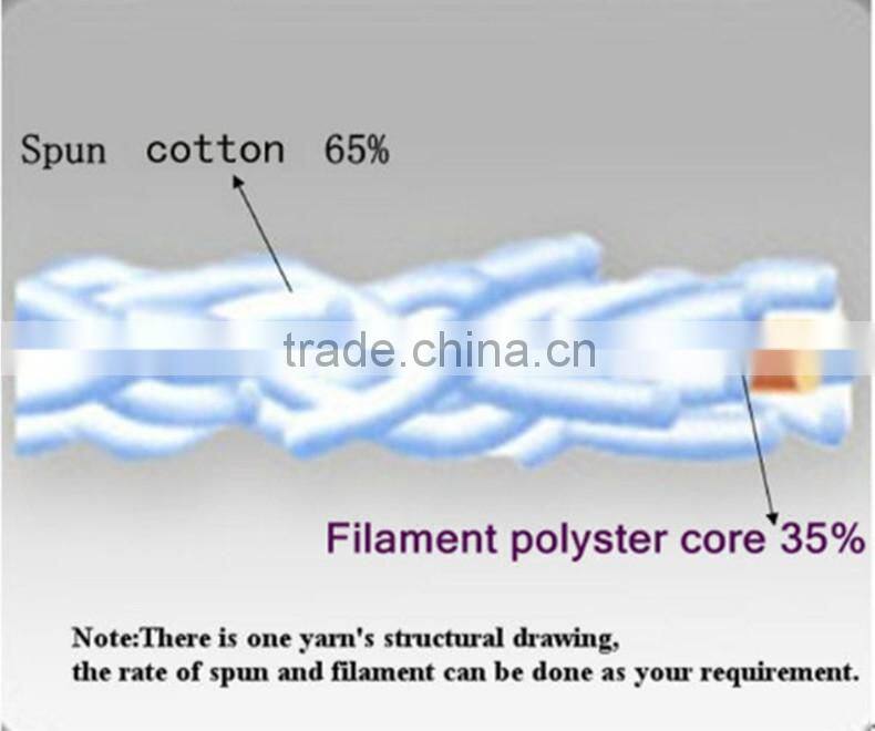 raw white china 100% polyester core spun sewing thread yarn