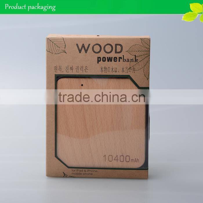 Wood/Bamboo Wireless Power Bank, Wireless charger in Power Bank for Smartphone