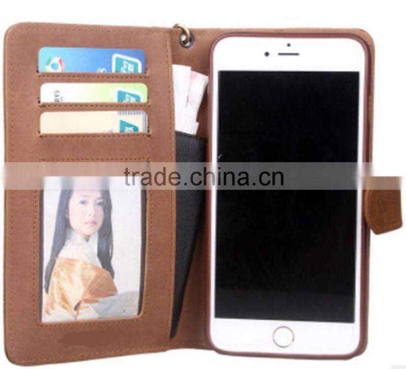 Manufactur Pu Leather Wallet Cover Case For iPhone 6s/6s plus