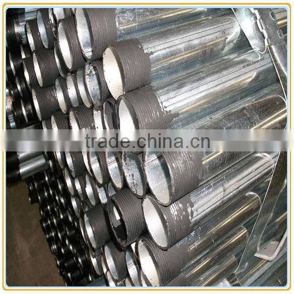 Galvanized steel pipe with thread and coupling or socket