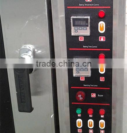 2016 10 trays big capacity Commercial Baguette gas oven convection oven with steam function