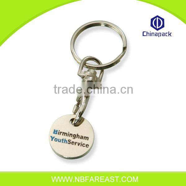 Customized new brand well sale round metal keychain