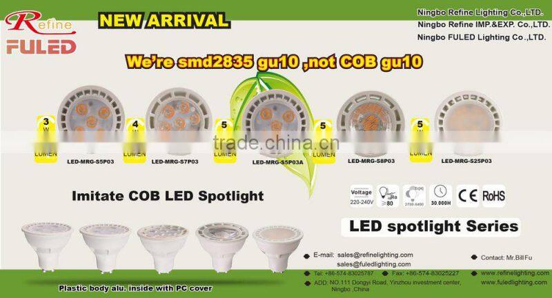 new fashion GU10 led best price 400lumen 5W GU10 smd led spotlight