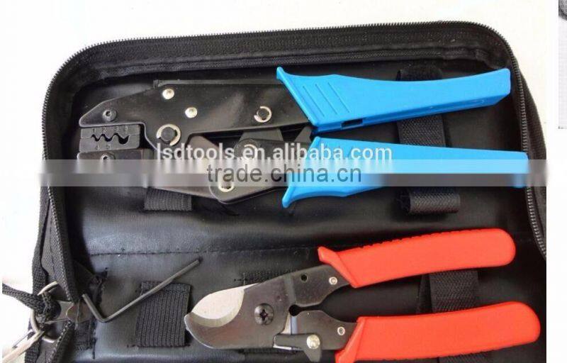 LSD brand good quality LS-K04WFmulti -functional crimping tool set cable cutter and replaceable dies Combination hand tool set