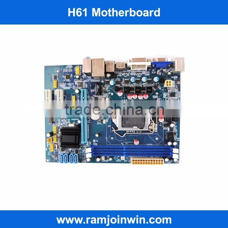 Dual channel ddr3 LGA1366 H61 mini itx motherboard for 4 lan