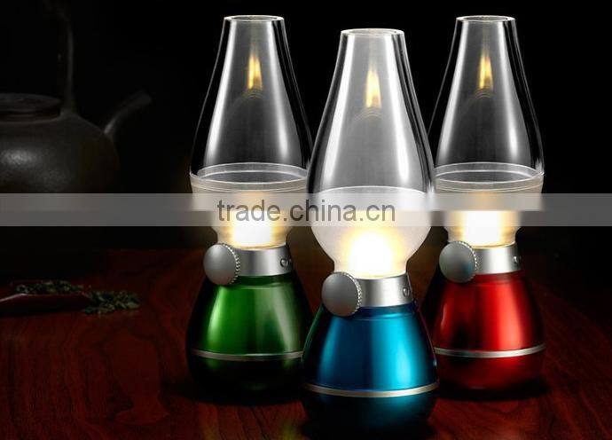 Blowing Control Lamp Kerosene Lamp,USB Powered Charging Kerosene Nostalgia Oil Lamp Design