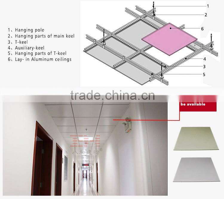 PE coated square ceiling mirror aluminum ceiling with factory price