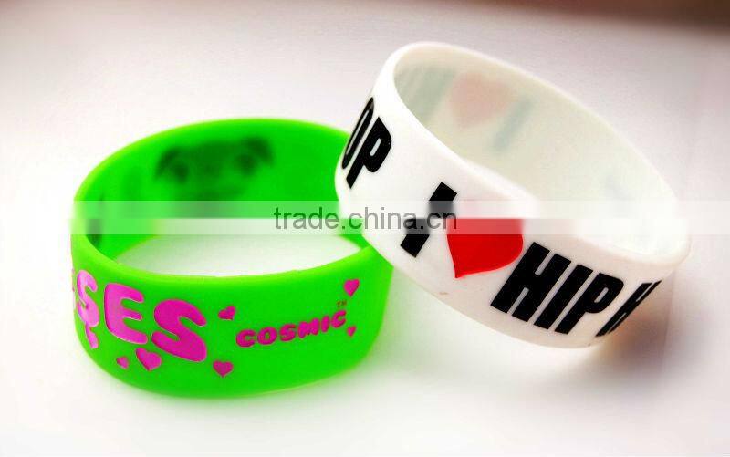 Silicone bracelet Wide silicone bands with color printed
