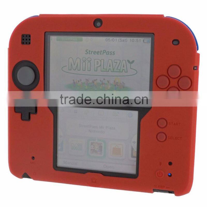 Soft silicone protective cover rubber bumper case for Nintendo 2DS rubber case